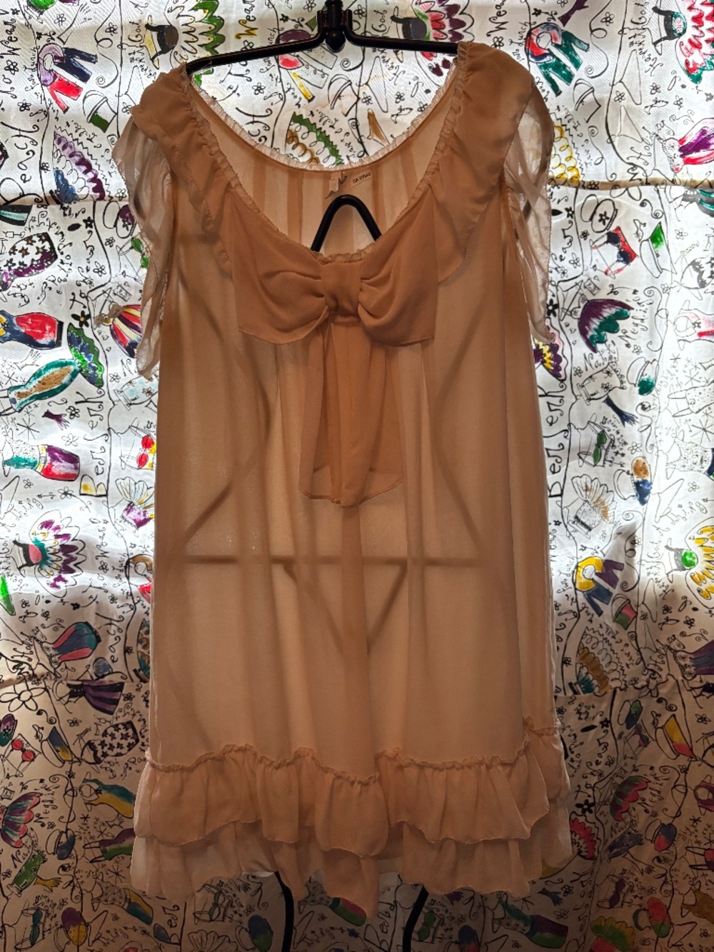 Poly baby doll dress with ruffles